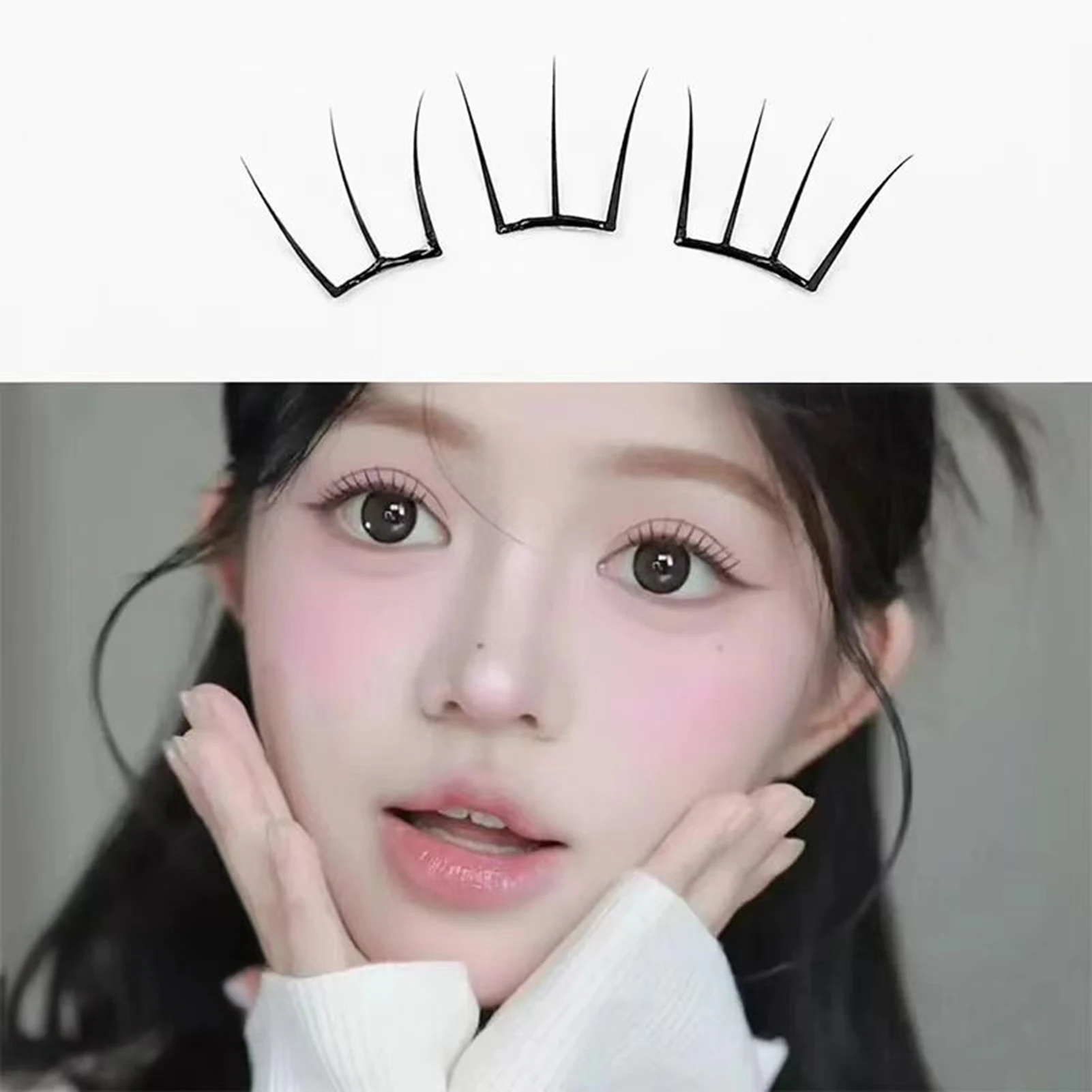 6 Rijen U-vormige Valse Wimpers Individuele Valse Wimpers Cluster Natuurlijke Look Manga Diy Wimpers Extension Koreaanse Stijl Make-Up Tool