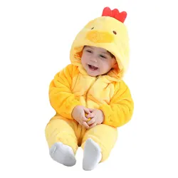 Umorden-disfraces de pollito amarillo para Halloween, peleles para bebés, niños y niñas, mono con capucha para niños pequeños, franela 0-3T