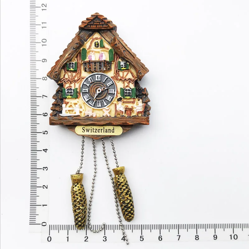 Cuckoo Clock Log House   Fridge Magnet,Creative,Travel,Commemorate,Crafts,3D,Ornaments,Magnetism,Resin Material,Refrigerator Sti