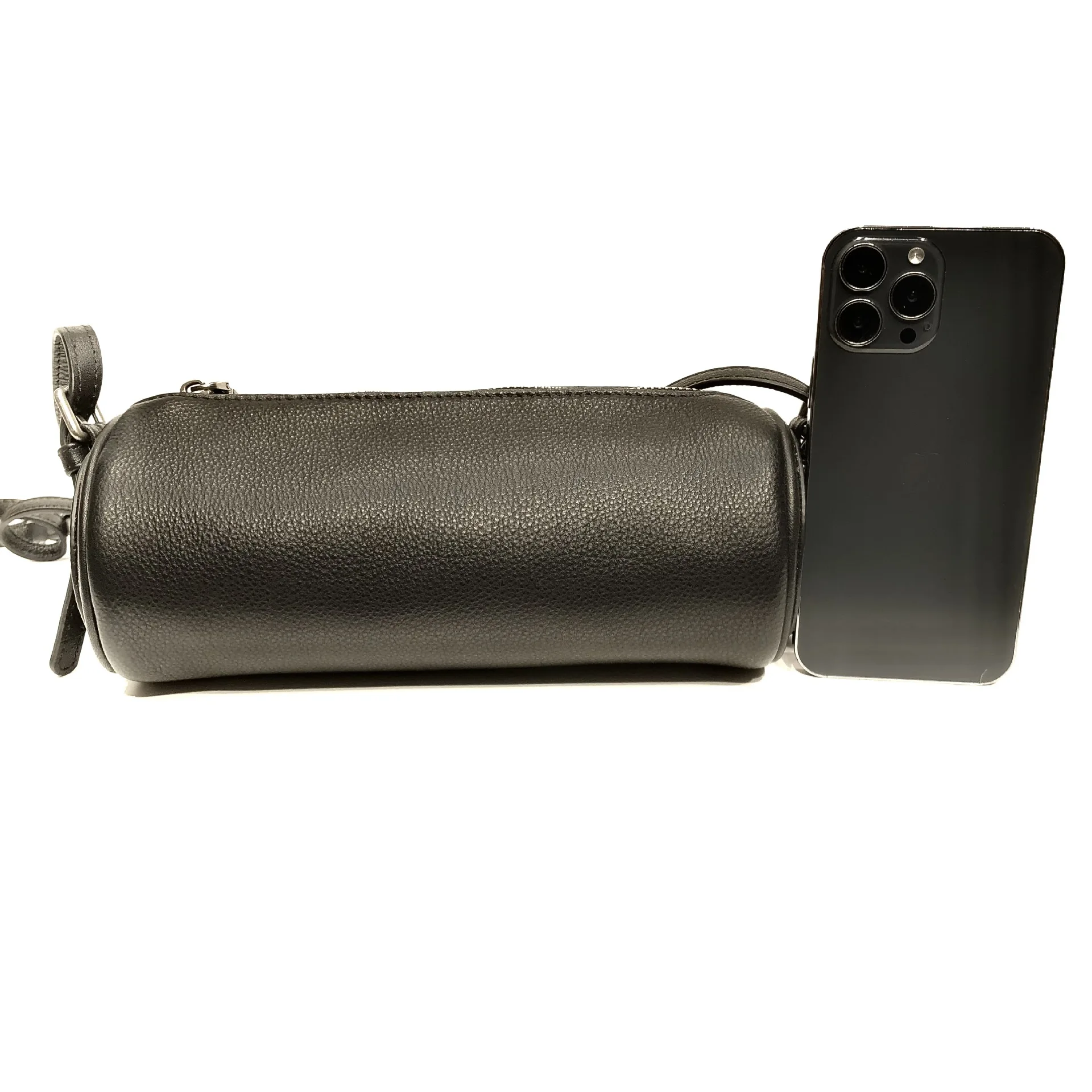 حقيبة يد كاجوال من الجلد الطبيعي باللون الأسود بتصميم كوري عتيق للرجال والنساء على شكل دلو من جلد البقر #4