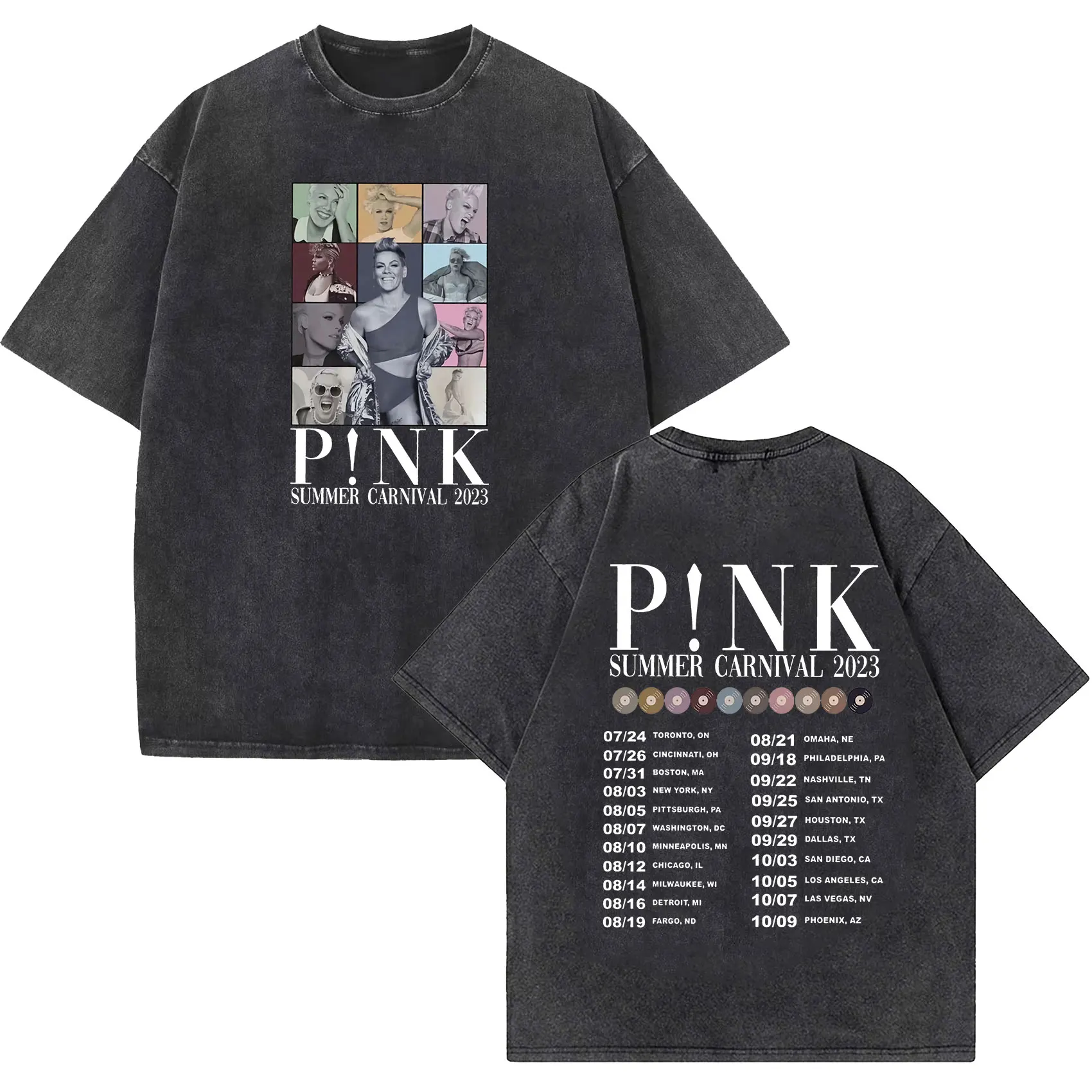 Singer P!nk Pink 2024 nuovo Album grafico T Shirt uomo donna Cool Hip Hop Vintage lavato T-Shirt oversize abbigliamento gotico T-Shirt