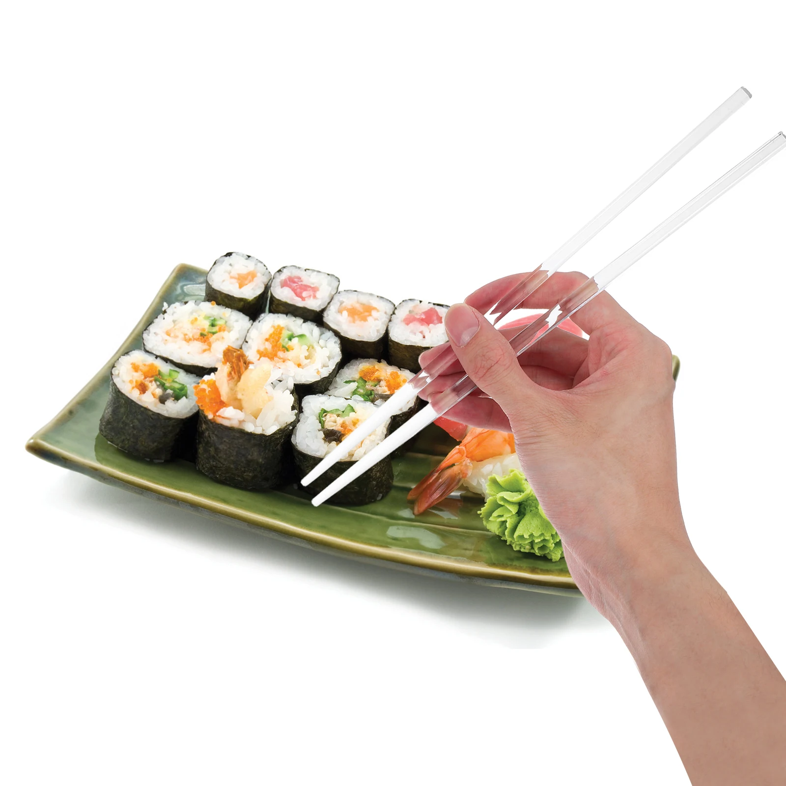 

1Pair Japanese Glass Chopsticks Clear Reusable Smooth Surface Comfortable Grip Sushi Sashimi Kitchen Supply Chopstick Set