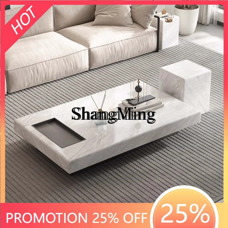 

FG good-looking marble coffee table light luxury modern living room home cream wind minimalist large coffee table