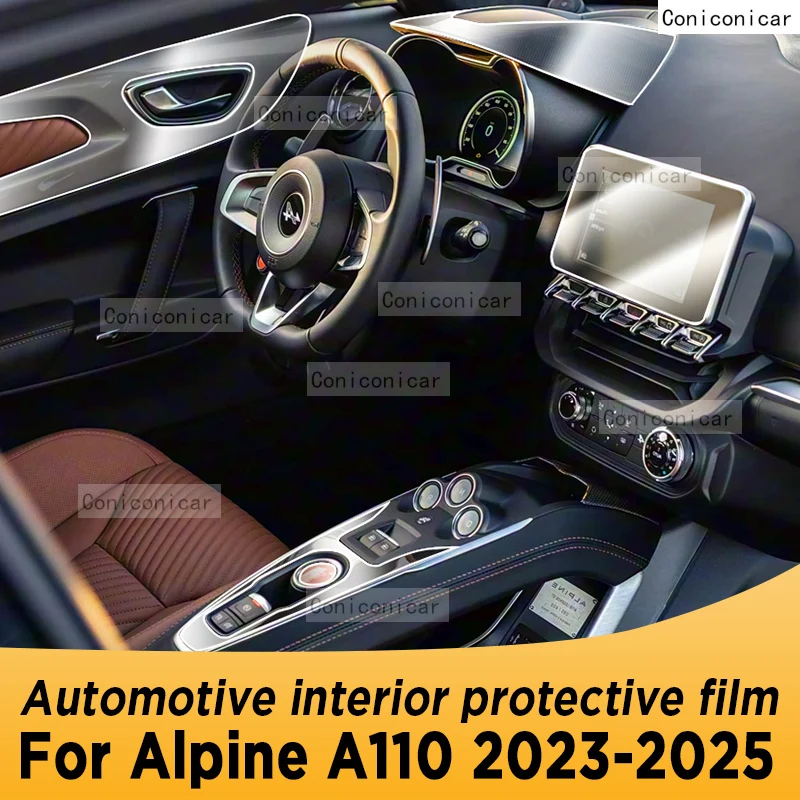 For Alpine A110 2023-2025 Panel Navigation Automotive Interior Screen TPU Protective Film Anti-Scratch Accessories