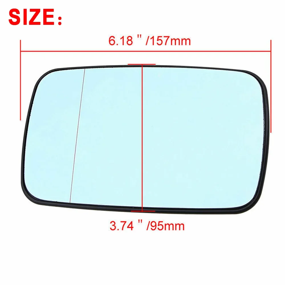 1 Pair Car Rearview Side Mirror Blue Wide Angle Set For BMW E39 E46 320i 330i 325 Heating Exterior Parts Decorations