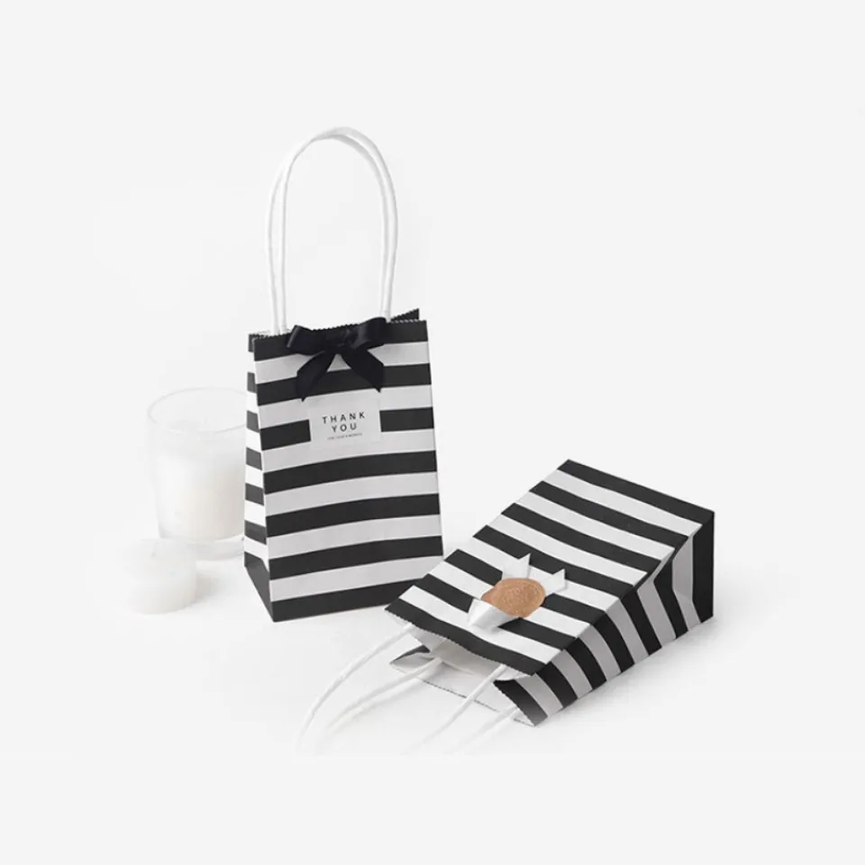 10/30/50 Stück Streifen/Punkte Hochzeitsgeschenke und Geschenke für Gäste Babyparty Geburtstag Party Dekorationen Kinder Papier Geschenktüten – Detail 3