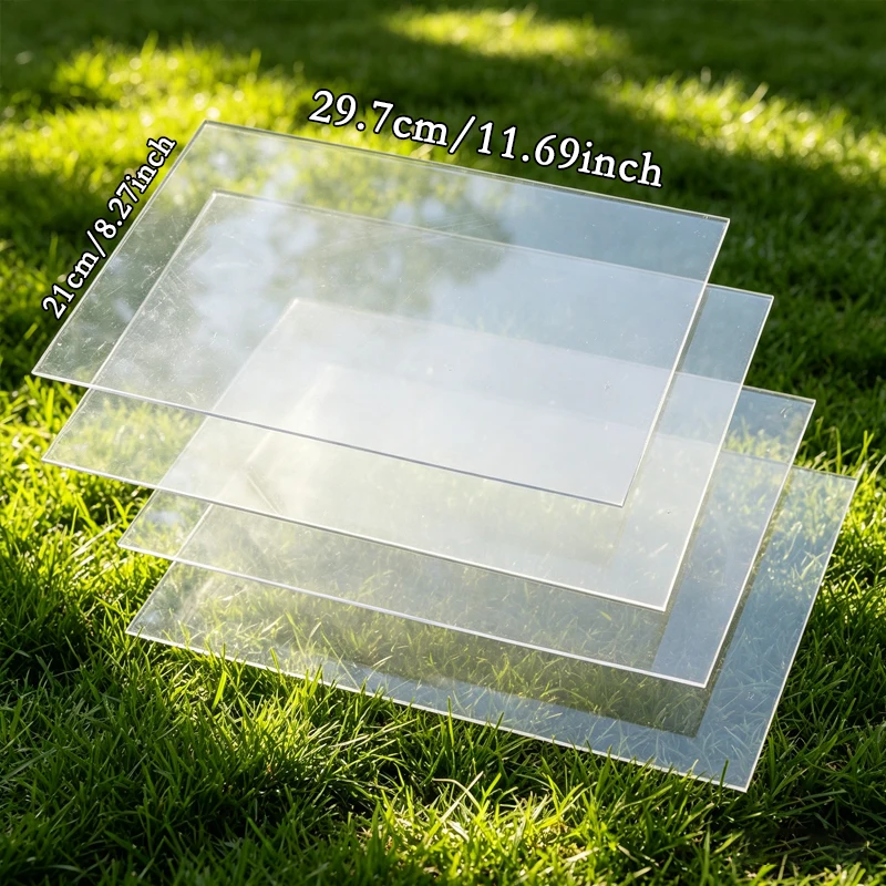 A410PCS PVC 0.3MM Flexible Plastic Film Thin Transparent Sheets DIY Painting and DIY Design Handicraft Club School Activities
