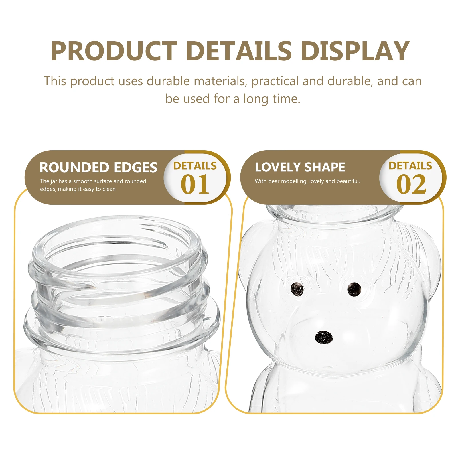 

10pcs Bear ing Transparent Honey Storage Airtight Food Container Reusable Kitchen Storage Tank Sealed With Lid
