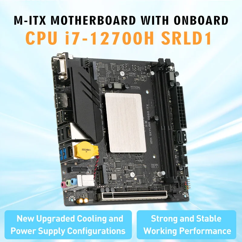 ERYING M-ITX DIY Desktops Motherboard Set with Onboard CPU Core Interpose Kit i7 12700H 14C20T DDR4 RAM B660i Gaming PC Computer