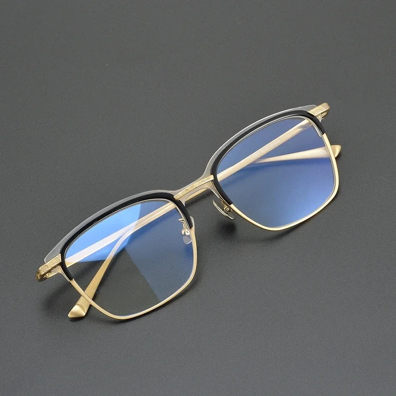 Luxury Vintage Fashion Pure Titanium Frame LYNX Rectangle Style Myopia Eyeglass Japan Handcraft Women Men A+ Origianal Quality