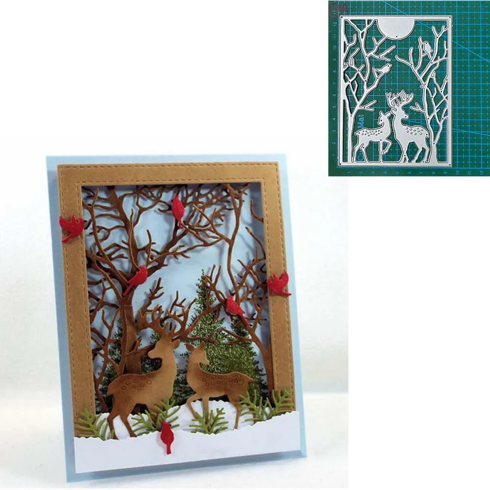 Christmas Deer Animals metal cutting dies Scrapbooking decoration paper craft knife mould blade punch template Embossing stencil