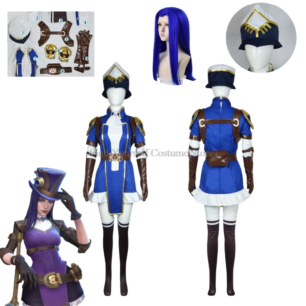 Caitlyn Kiramman Cosplay Arcane:Game Caitlyn The Sheriff Of Piltover Cosplay Costume Outfits Halloween Carnival Suit