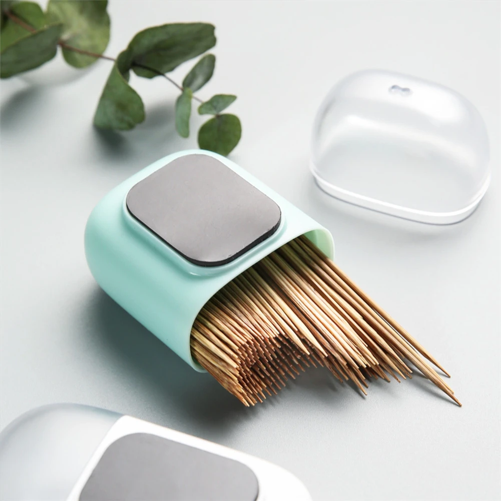 Toothpick Holder Magnets Toothpick Box Dispenser For Refrigerator Microwave Oven Magnet Button Decor