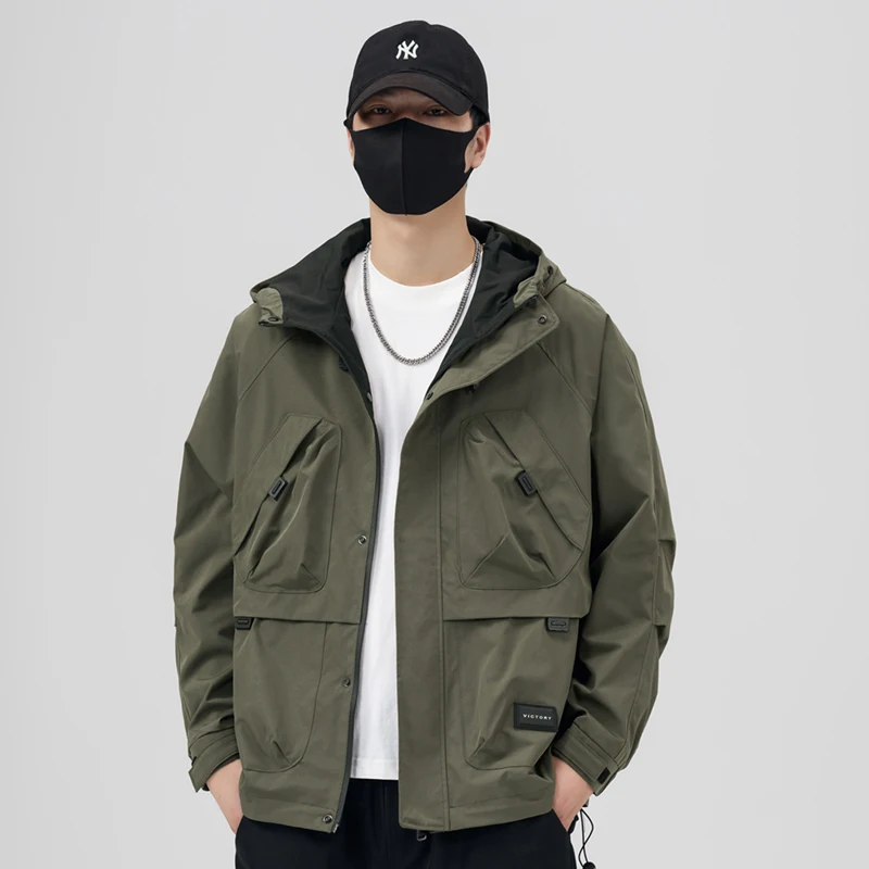 

2025 New Men's Casual Commuter Outdoor Jaet Multiple kets Faionable Workwear Spring Autumn Loose Fit Urban Sle