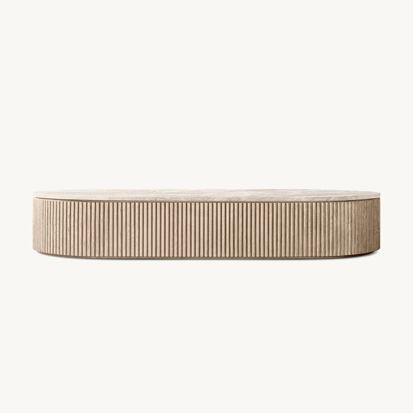 

Modern Style Round Oval Marble Stone Travertine Coffee Table Solid Wood Living Room Furniture for Home Use