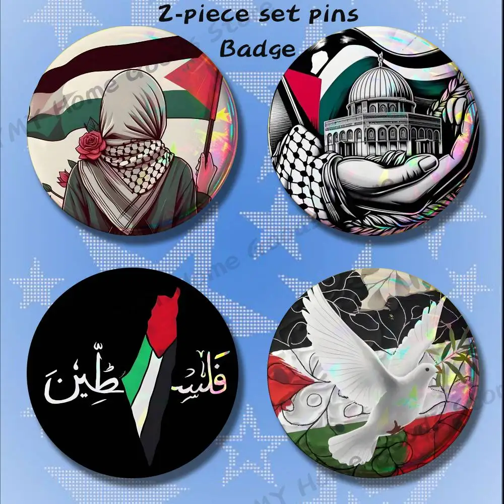 Aesthetics Pales T-Tine ES Brooches for Backpack Accessories 25 32 44 58 75mm Round 2-piece set Free Mix