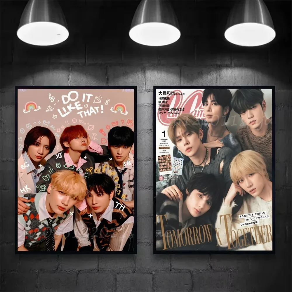 Kpop T-Tomorrow X T-معا TXT ملصق ذاتي اللصق الفن ورق مقاوم للماء ملصق مقهى بار غرفة جدار ديكور