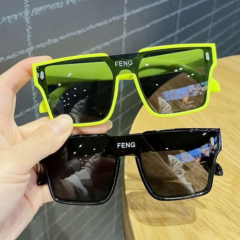 Koreanischen Stil Kinder Sonnenbrille Kinder Junge Mädchen Retro Nette Quadratische Rahmen Sonnenbrille UV400 Brillen – Detail 2