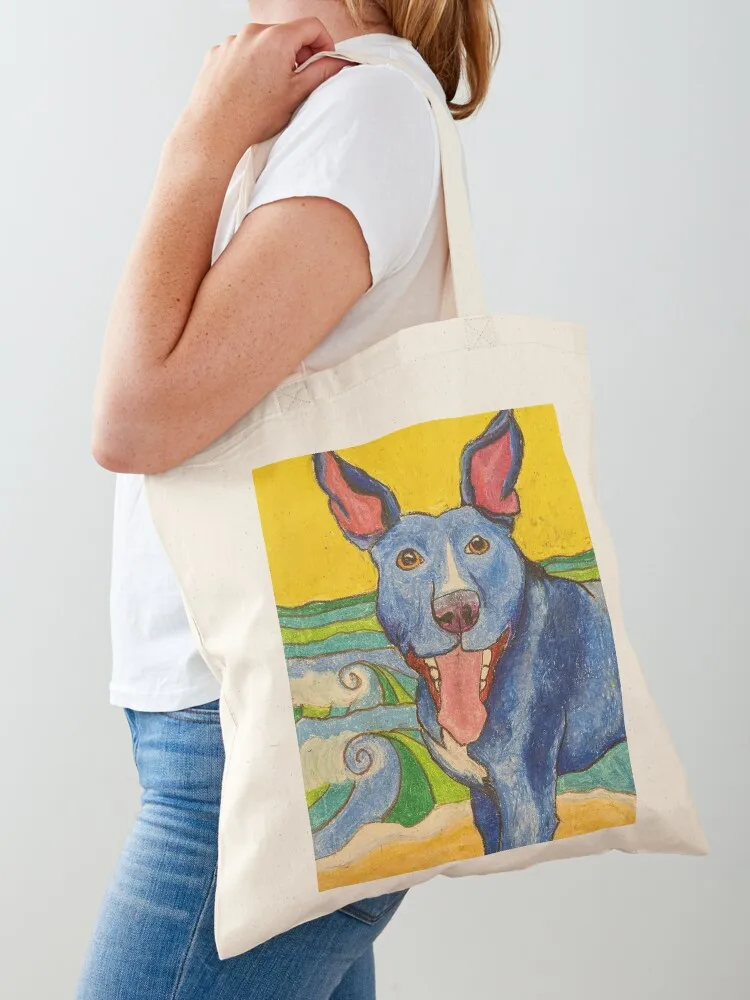 

Kelpie Pop Art Tote Bag foldable reusable bag Portable shopping bag custom canvas Women's beach bags