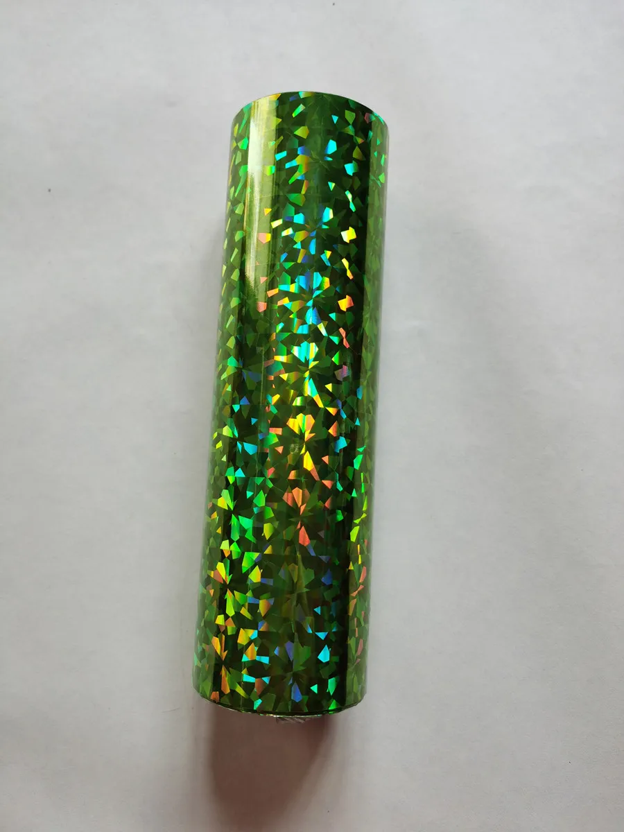 Holographic foil stamping foil light green color broken glasses design hot press on paper or plastic stamping film