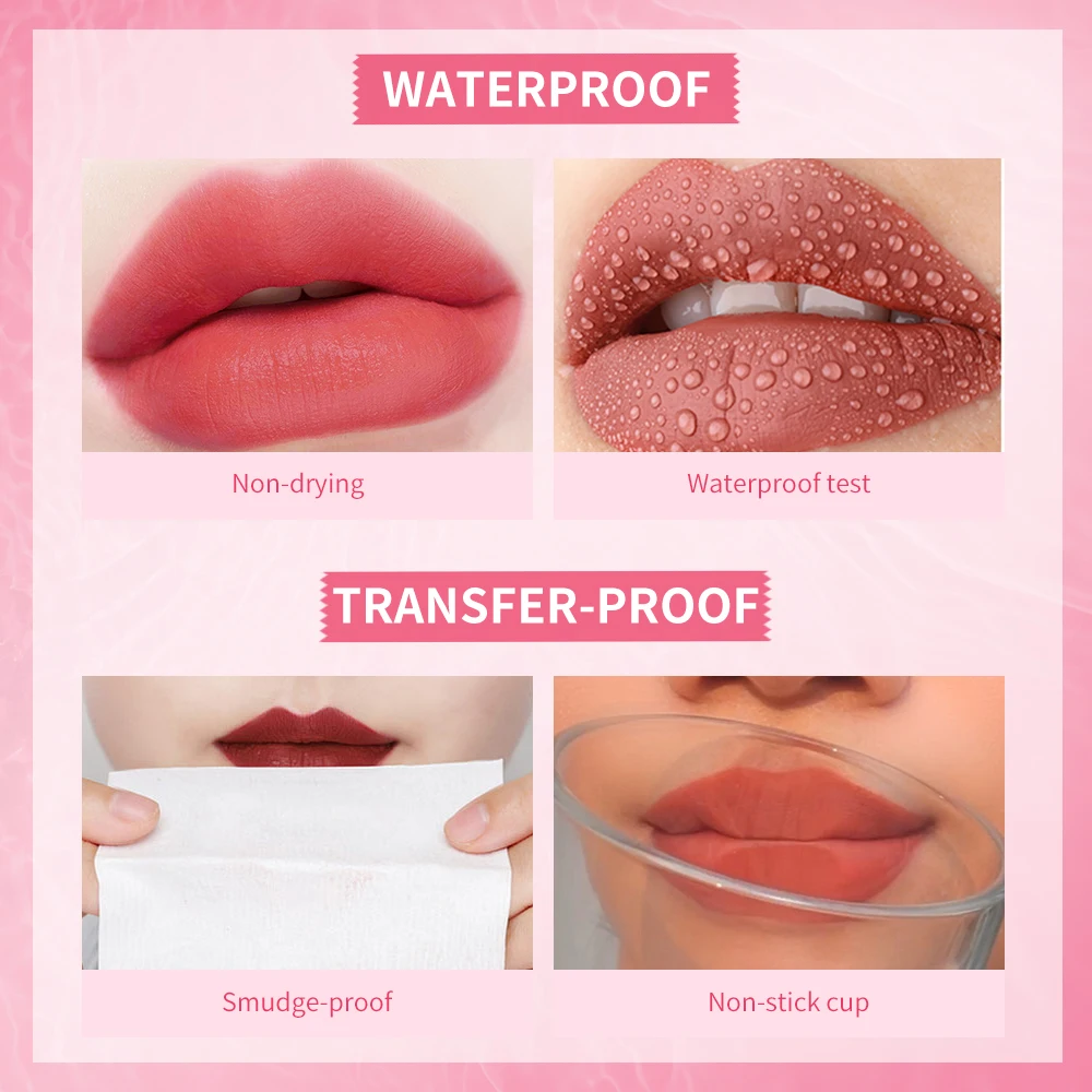 6 色ウォーターリップステイン保湿リップ釉薬長期的なリップインクフェイスリップデュアル目的防水液体化粧品メイク