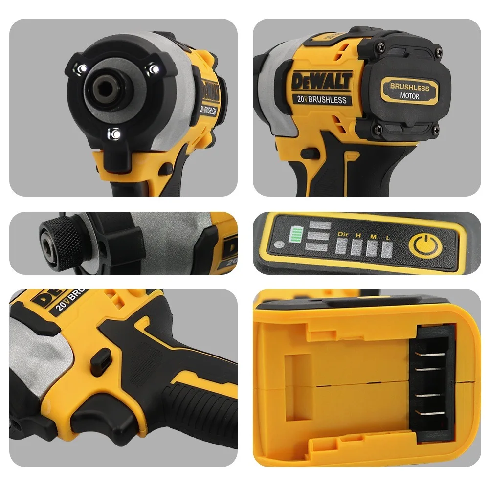 DEWALT DCF850 Impact Driver Motor LED Light Electric Drill Brushless Rechargeable Screwdriver Compact 20V Battery Power Tool