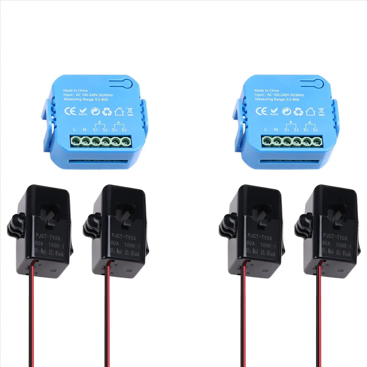 Super Sale 2Pcs Tuya Smart Energy Meter Power Production Consumption Bidirectional Power Monitor Support APP Control