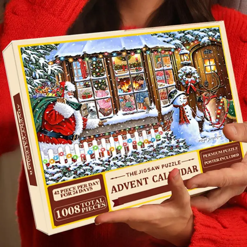 Christmas Advent Calendar Puzzle 2024 Christmas Advent Calendar Toy Puzzles Cardboard Material Stocking Stuffers For Christmas