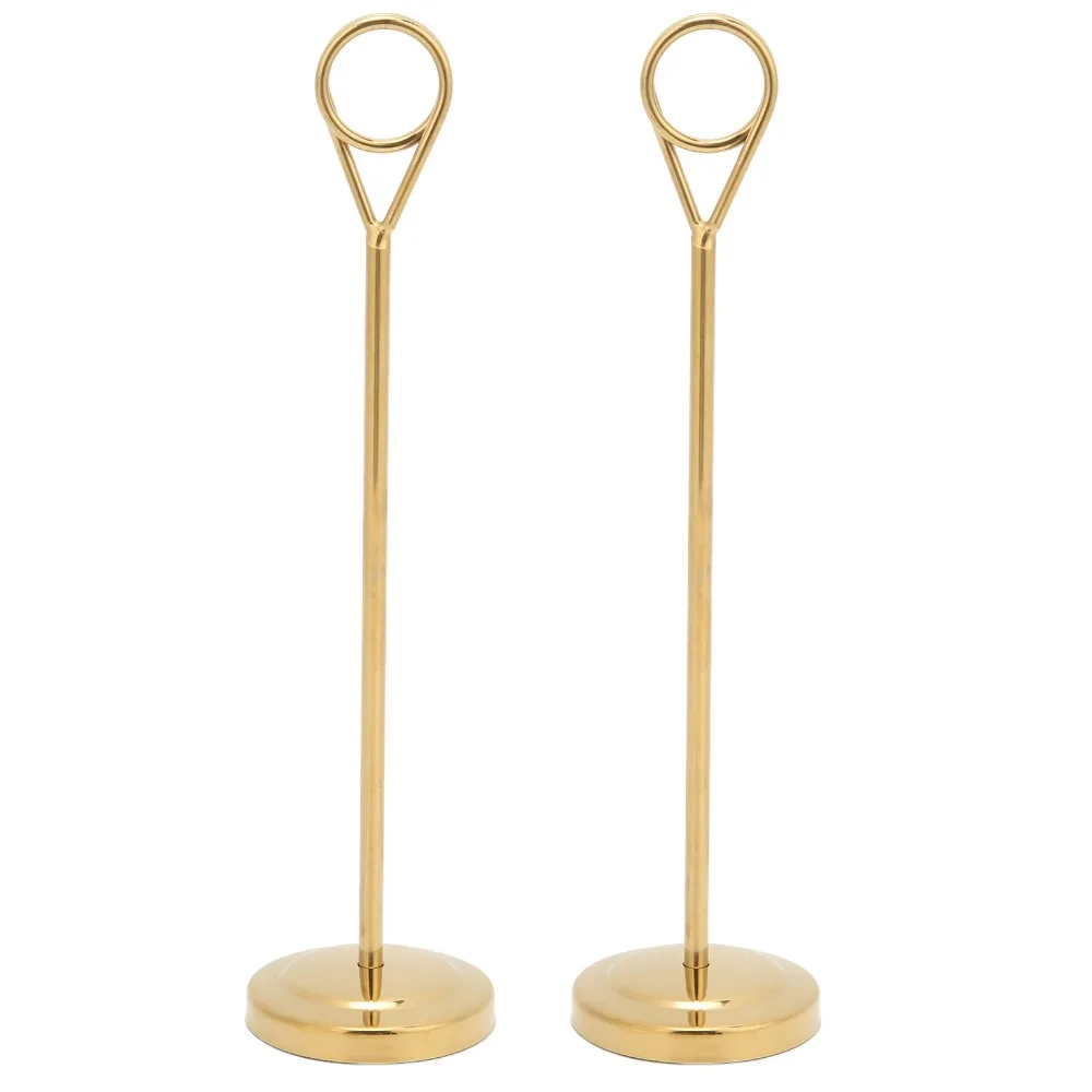 2Pcs Durable Gold Table Cardholder Multi-purpose Sturdy Metal Table Clip Non-Slip Stable Tabletop Menu Holder Party