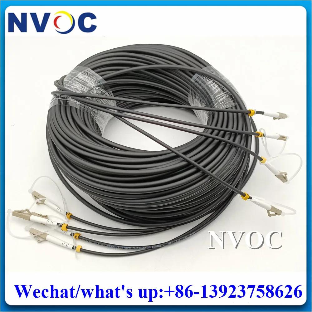 4C OM3-150 LC-LC Patch Cord,4Fibers Multimode MM LSZH/TPU 10/20/30M Outdoor LC/ST/FC/SC Armored Fiber Optic Cable