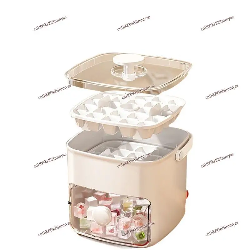 

Ice Cube Mold Food Grade Box Frozen Large Capacity Refrigerator Storage Household Pressing Compartment