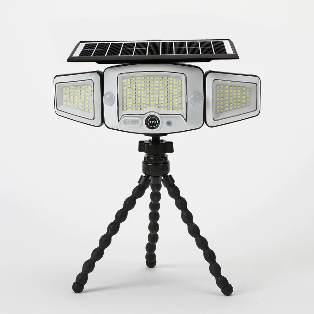 Hot-selling solar light octopus three-head  waterproof sensor high brightness garden outdoor garden wall light