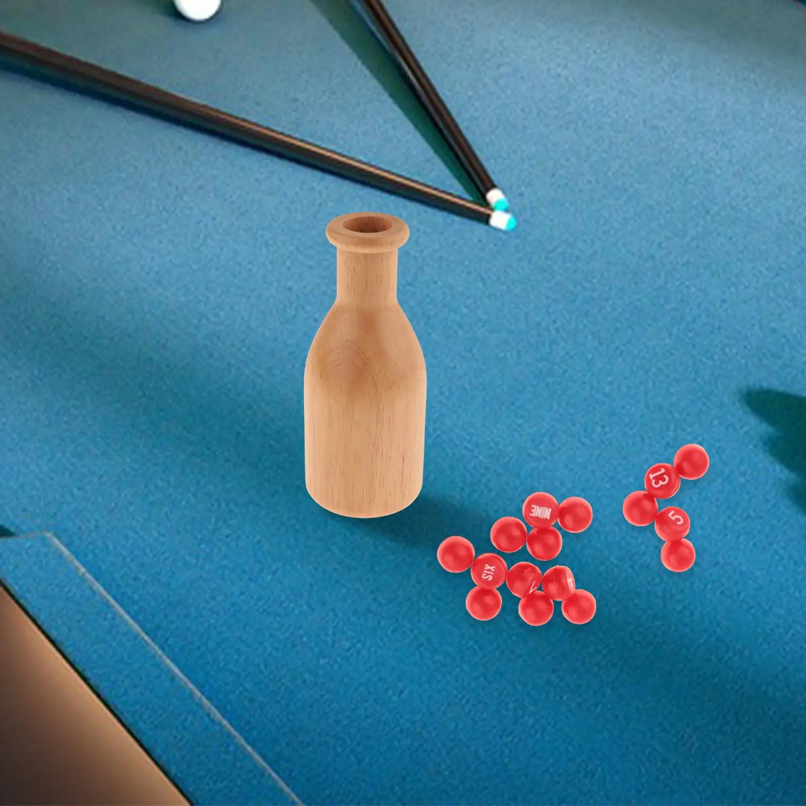 Portable Wooden Billiard Shaker with Scoring Balls Multifunctional Club Party Kit for Pool Table Games