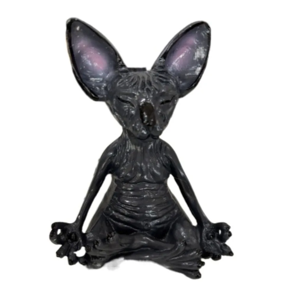 

Resin Simulation Hairless Cat Figurine Hairless Cat Simulation Sphinx Cat Animal Model Figure DIY Statue