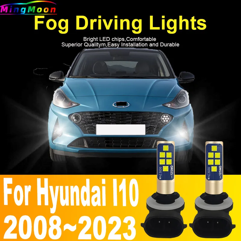 2x H27W2 881 Led Headlight Canbus No Error Car Bulb High Power H27 White Fog Light Diode Lamp 12v 55w For Hyundai I10 2008~2023