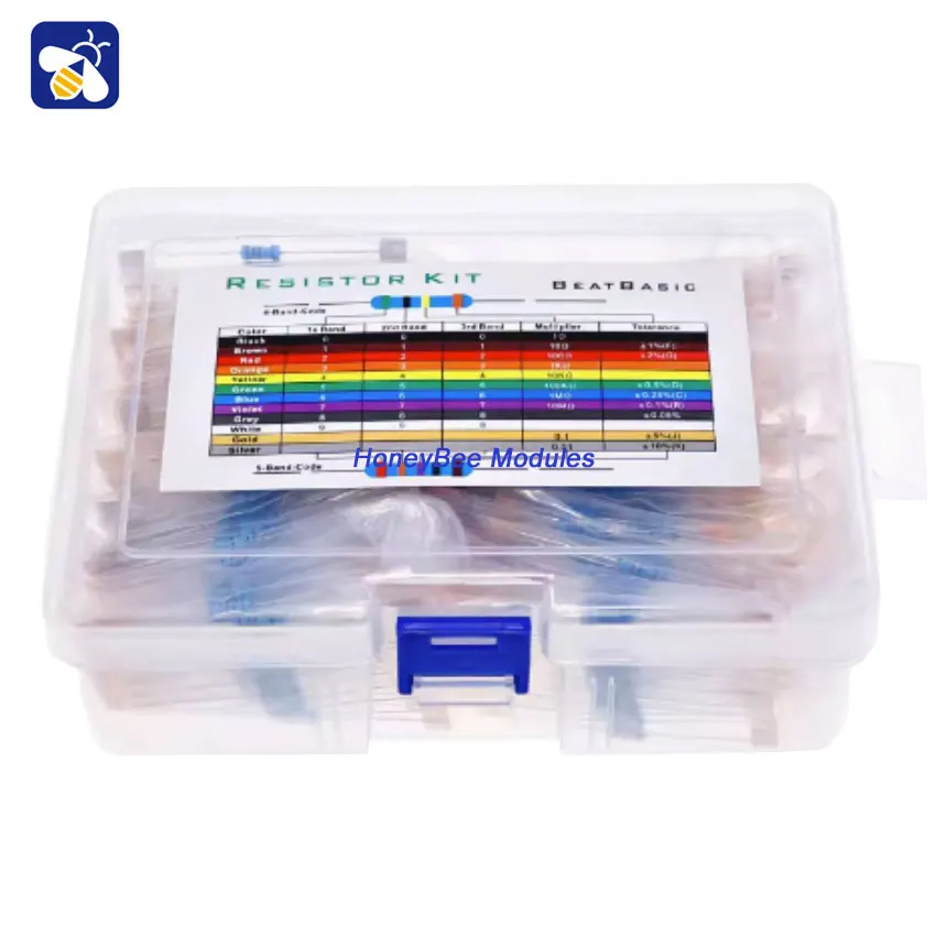 

Boxed 860 pcs 86 types 0.5W colour ring resistor element packs (0R1-10M) 1/2W metal film resistor packs