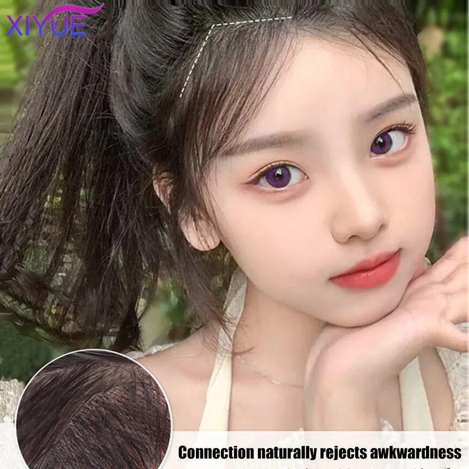 XIYUE  The fringe wig has a hairline on the forehead that can be trimmed and it is ultra-thin invisible and traceless natural la