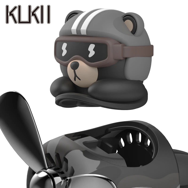 Cool bear car air freshener pilot rotating fan vent clip perfume diffuser auto accsesories decoration fragrance windmill aroma image 6