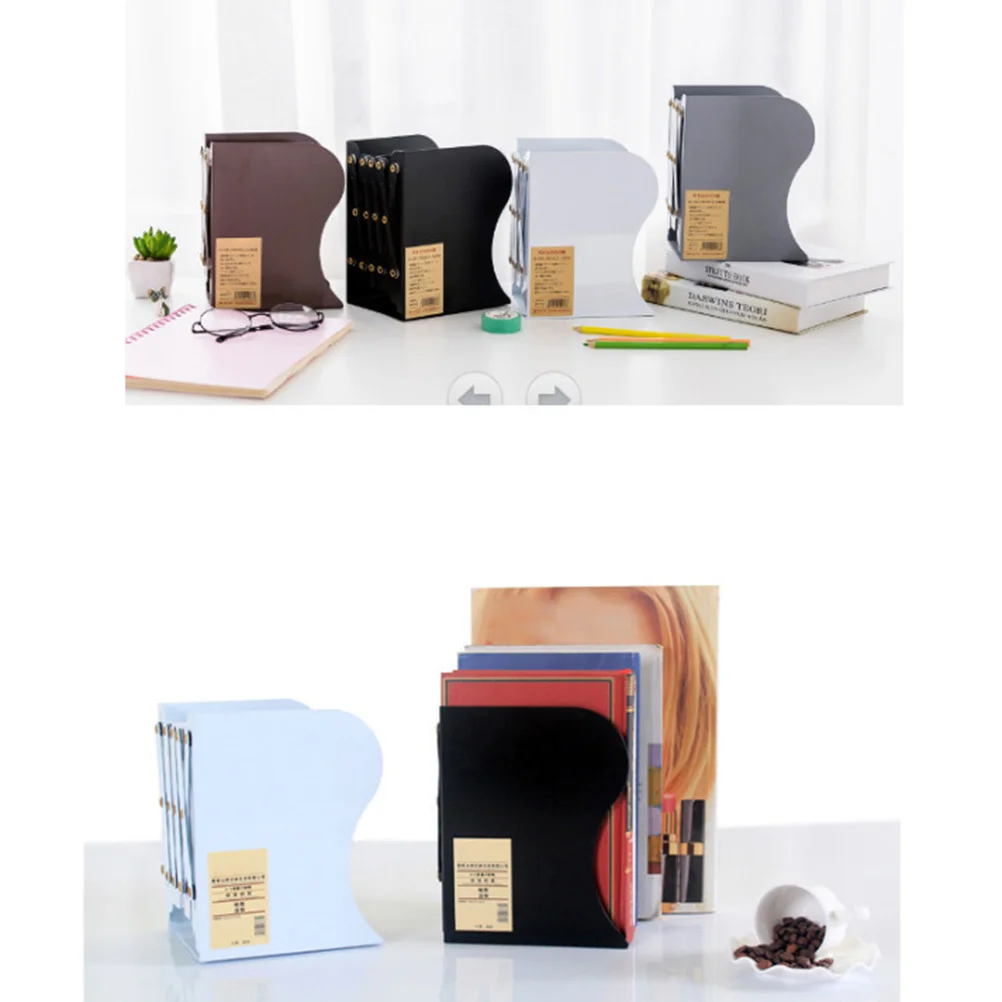 Metal Bookend Telescopic Book Stand Heavy Duty Organizer Storage Rack For Home Office Library Classroom Shelf Protection