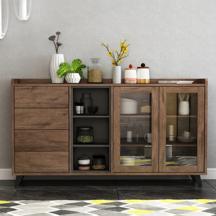 Nordic household tea cabinet  dining side cabinet modern simple kitchen cupboard storage   storage
