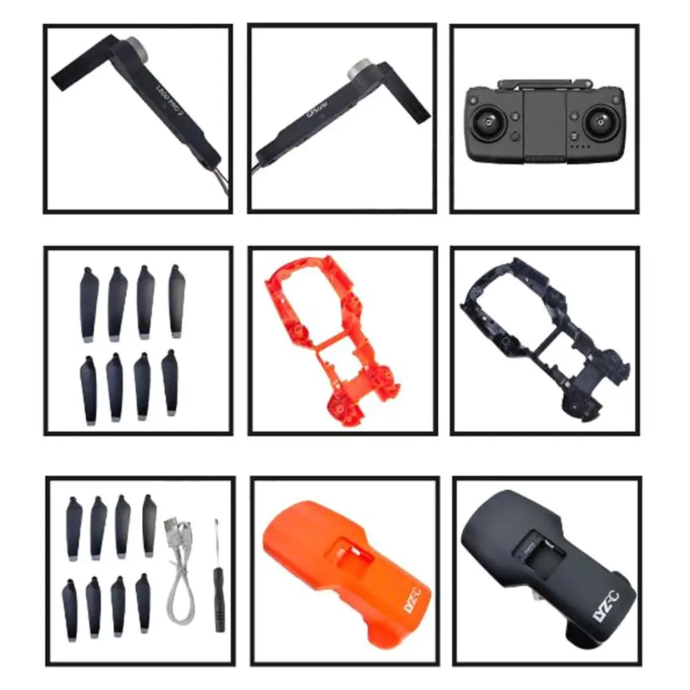 

New Black/Orange Fan Blade 7 Styles Replacement Lower Casing Plastic Aircraft Battery Receiving Board for L800 Pro2