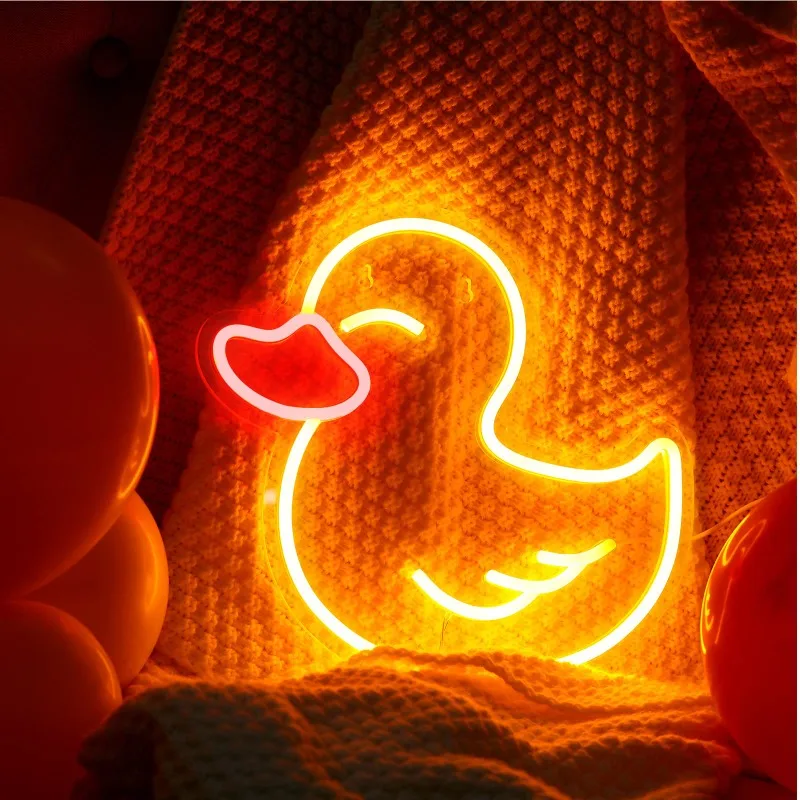 Duck Neon Sign Duck Light Wall Sign for Kids LED Light Bedroom Party Hanging Decor Birthday Gift for Teen Girl Boy(Duck)5V USB