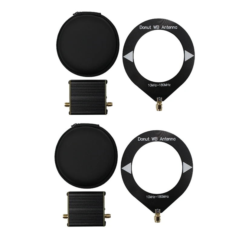 2 Sets Latest Upgraded Broadband Loop Antenna Frequency Range Of 10Khz-180Mhz With Low Impedance Converter.