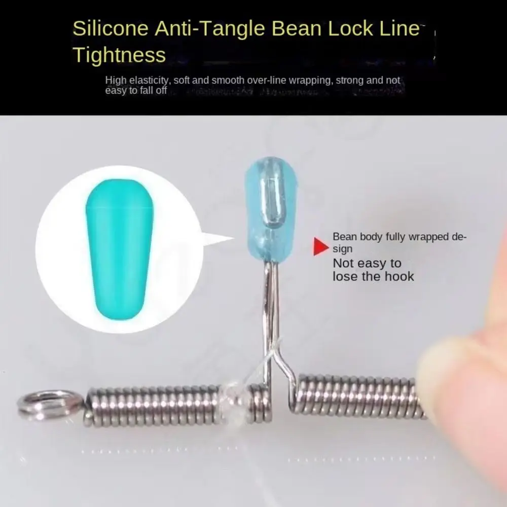 

50pcs Stainless Steel Spring Rope Swivel Double Hook Bifurcation Fishing Line Space Eight Type Tying Tool Balance Rigs Hooks