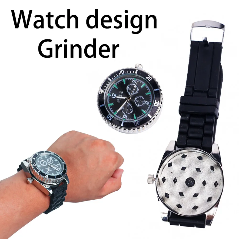 42mm Watch Design Zinc Alloy Tobacco Herb Grinder 2 Layer Portable Compact Smoking Tool Kitchen Grinder Holiday Gift