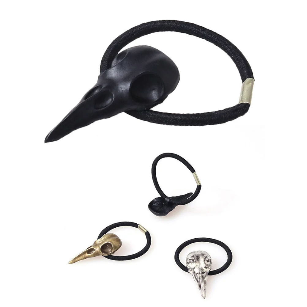 Schedel Haarband Legering Plague Doctor Crow Ontwerp Punk Stijl Halloween Dress Up Accessoire voor Vrouwen Zwart Nieuwigheid Elastisch