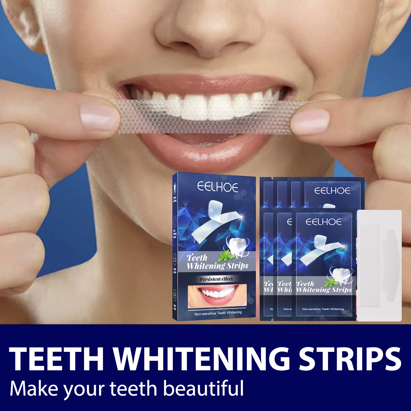 

Eelhoe Teeth Whitening Strips Reshing Breath Deeply Cleaning Remove Yellowing Reduce Plaque Stain Tooth Brightening Strips 7pcs
