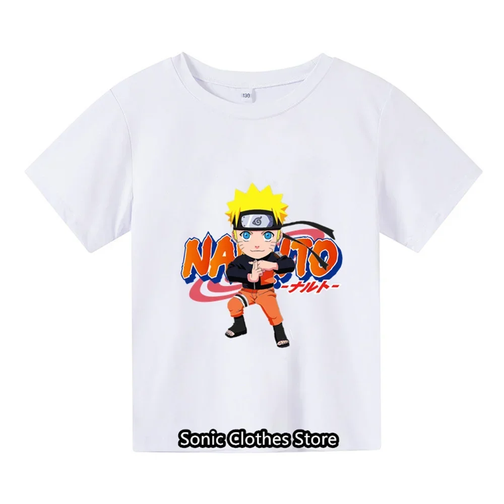 Boys Naruto T-shirt Anime Mascot Naruto Kakashi Children's Role-playing Tshirt Children's 3D Printed Short Sleeved Clothing