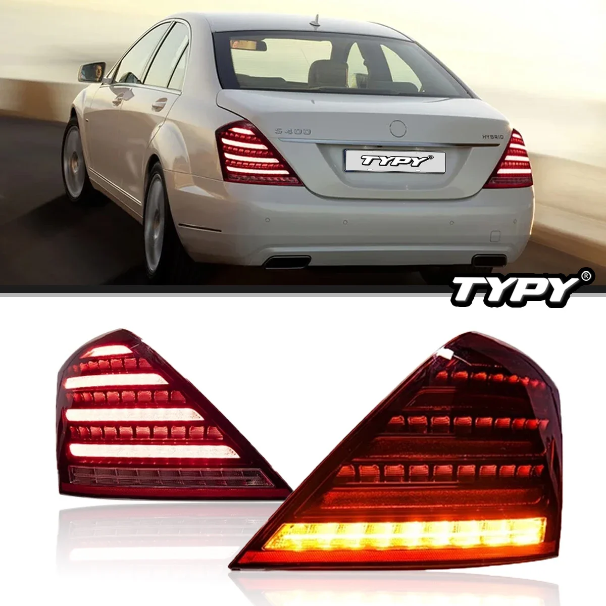 

Автомобильные задние фонари для Mercedes-Benz S-Class W221 2006-2013 гг., светодиодные задние фонари для автомобиля, дневные ходовые огни, динамические указатели поворота