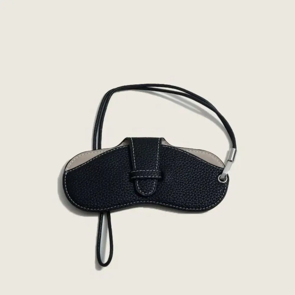 

Hanging Neck PU Leather Glasses Bag Eyewear Protector Case Sunglasses Pouch Glasses Storage Bag with Hanging Buckle Pendant